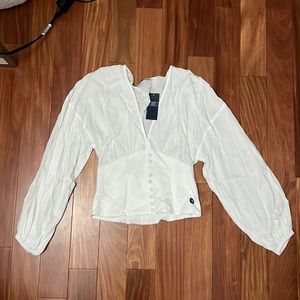New with tags! XS White long sleeve Abercrombie shirt.
